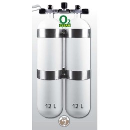 Eurocylinder Lahev "dvojče" 2 x 12 L 300 bar s manifoldem a obručemi divers.cz