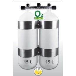 Eurocylinder Lahev "dvojče" 2 x 15 L 230 bar s manifoldem a obručemi divers.cz