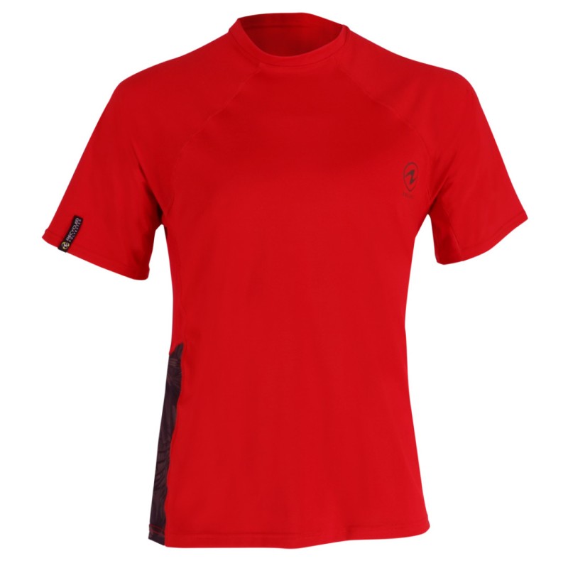 Aqualung Tričko rashguard XSCAPE RED pánské krátký rukáv divers.cz