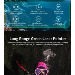 Archon Lampa Archon J2 - bílé světlo a zelený laser divers.cz