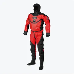 Traje seco HAZMAT Seguridad pública Entrada trasera Rojo/Negro