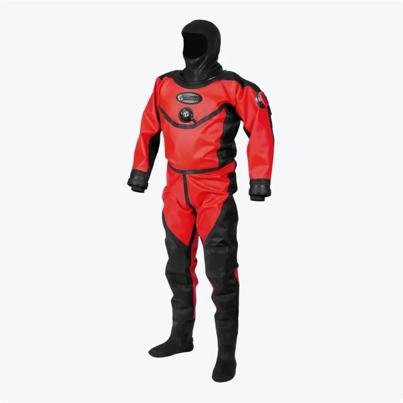 Traje seco HAZMAT Seguridad pública Entrada trasera Rojo/Negro Traje seco HAZMAT Seguridad pública Entrada trasera Rojo/Negro