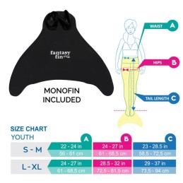 Kostým mořské panny STARTER Teal Fantasy s ploutví|Fin Fun|Divers Direct